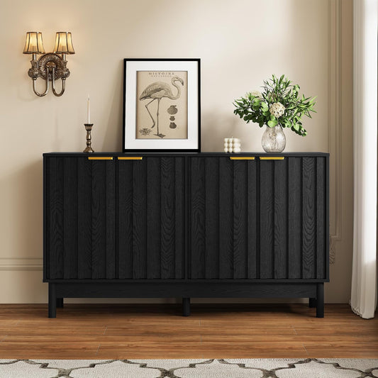 Royalcraft 50'' Buffet Cabinet with Storage, Fluted Sideboard with Doors and Adjustable Shelves, Wood Credenzas Console Table, Coffee Bar Cabinet for Kitchen, Dining Room, Living Room