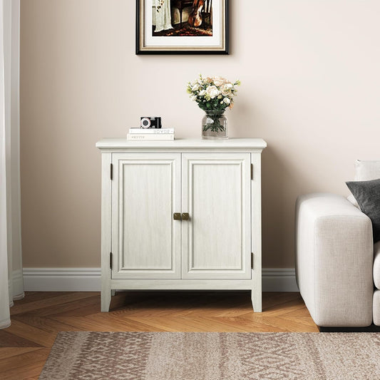 Royalcraft 2-Door Buffet Cabinet with Storage, Bohemian Sideboard with Adjustable Shelves, Wood Credenza Cabinet, Console Table for Bedroom, Living Room, Dining Room, Hallway