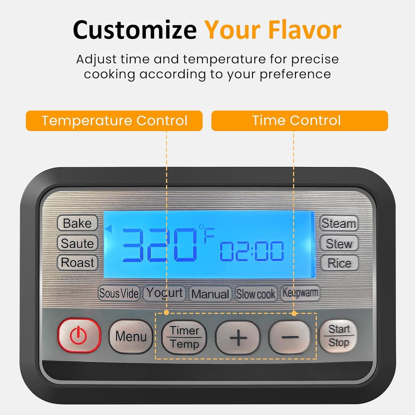 Royalcraft 11-in-1 Multi Slow Cooker Roaster Oven, 6.5QT Sliver Digital Programmable Slow Cooker with Rack, Large Removable Nonstick Crock, Glass Lid, Multicooker with Timer Temp Control, Delay Start