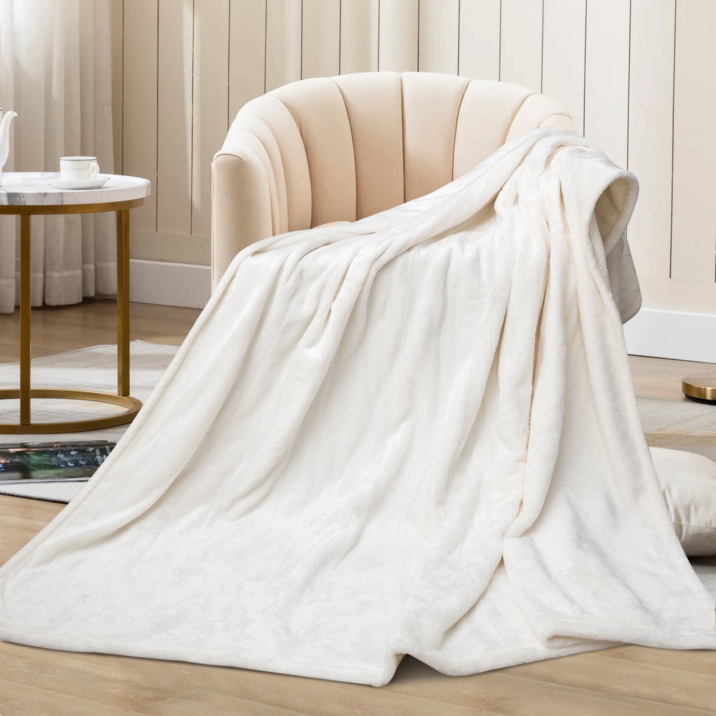 Royalcraft Electric Blanket Queen Size with Dual Controllers,10 Heating Levels& 12 Hours Auto-off, Blue