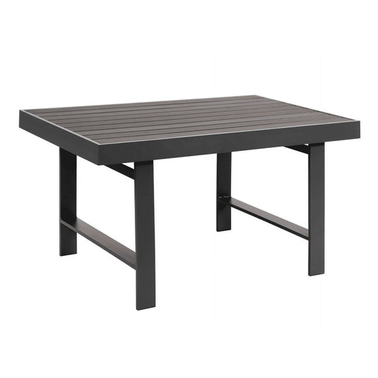 RoyalCraft Outdoor Dining Table Patio Steel Slat Rectangle Table,Long Outdoor Dining Table, High Table For Party, High Garden Table, Gray