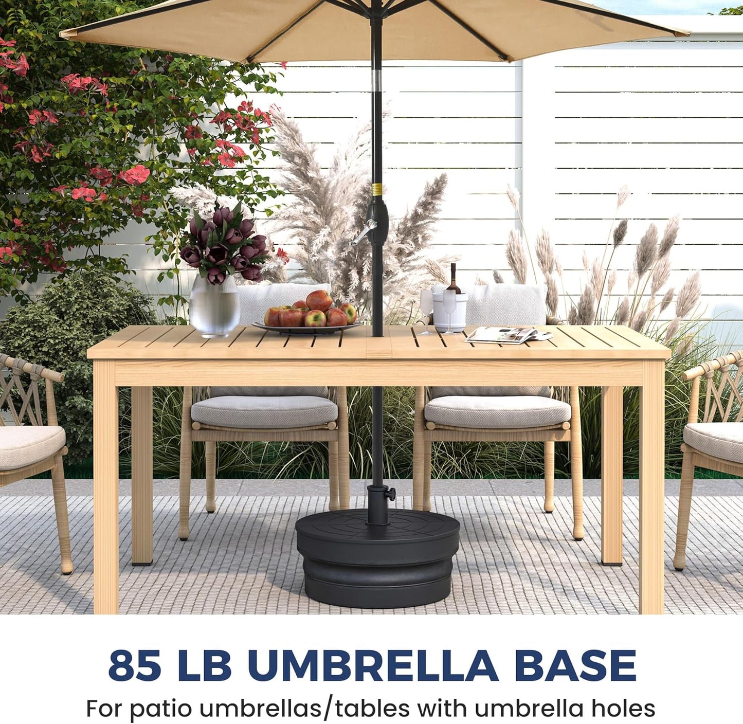 Outdoor Umbrella Base, Foldable Weighted Patio Umbrella Stands, Umbrella Base Suitable with 1.26''-1.89'' Pole Sizes, Heavy Duty Base for Holding Water, Sand, Gravel, HDPE Rust-Proof Base for Patio
