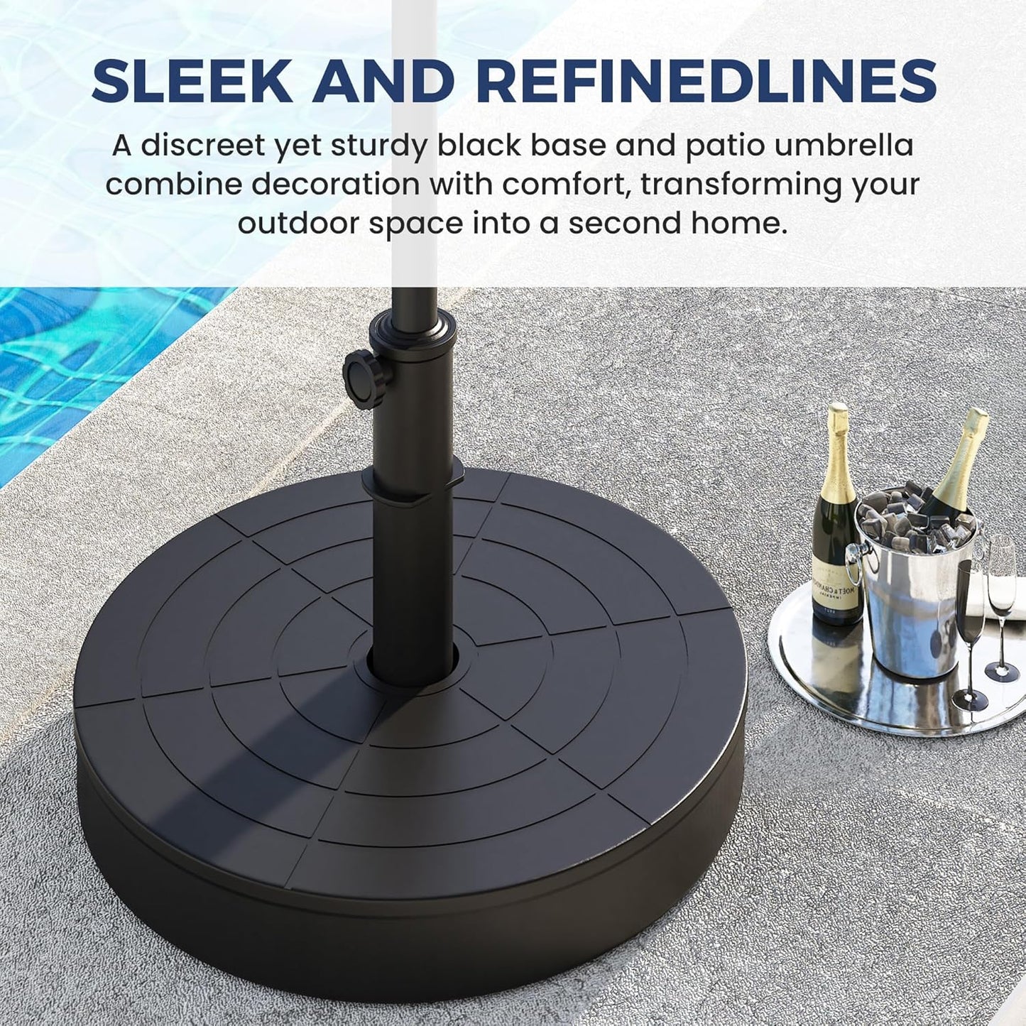 Outdoor Umbrella Base, Foldable Weighted Patio Umbrella Stands, Umbrella Base Suitable with 1.26''-1.89'' Pole Sizes, Heavy Duty Base for Holding Water, Sand, Gravel, HDPE Rust-Proof Base for Patio