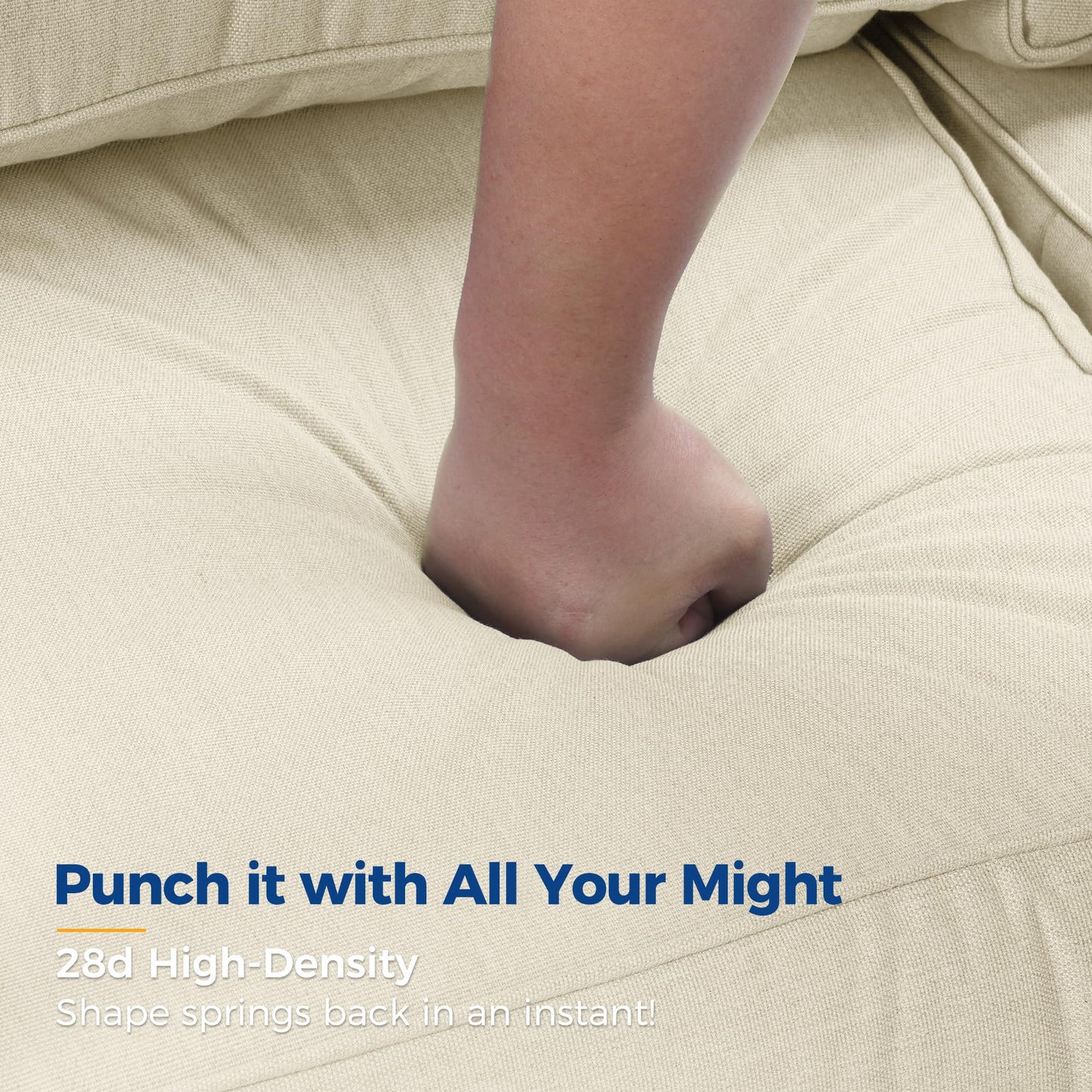 CozyHome Aluminum Outdoor Patio Furniture Set,5 Seats Modern Patio Sectional Sofa Conversation Set, Outdoor Seating Set with Fire Pit Table for Deck Garden Backyard, Beige