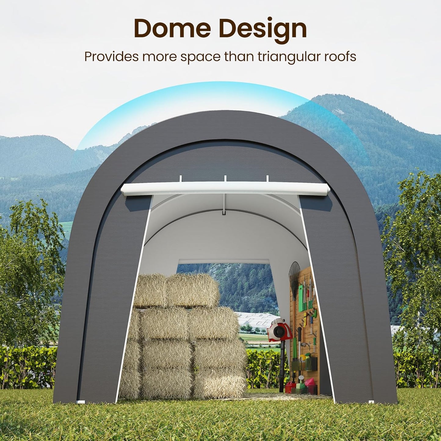 Wisteria Lane Heavy Duty Carport with 4 Cloth Bags, All-Weather Car Canopy with 2 Roll-up Doors, Portable Garage Storage Shelter Shed for Cars, Truck, or Garden Tools