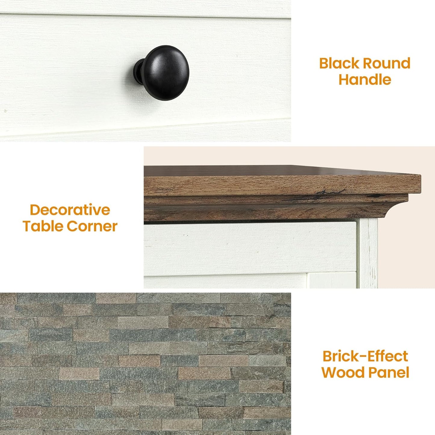 RoyalCraft TV Stand with 28'' Fireplace for TVs up to 55'', Media Console Table with Adjustable Shelves, Double-door Design, Entertainment Center for Living Room, Bedroom