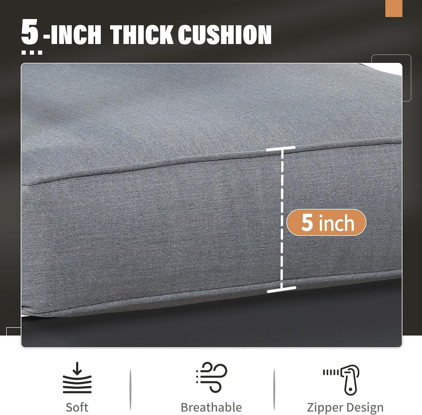 Mayincolor Aluminum Patio Furniture Set with Fire Pit Table, 5 Piece Metal Outdoor Furniture with Water-Resistant Cushions, Modern Patio Conversation Set for Balcony, Front Porch, and Backyard, Grey