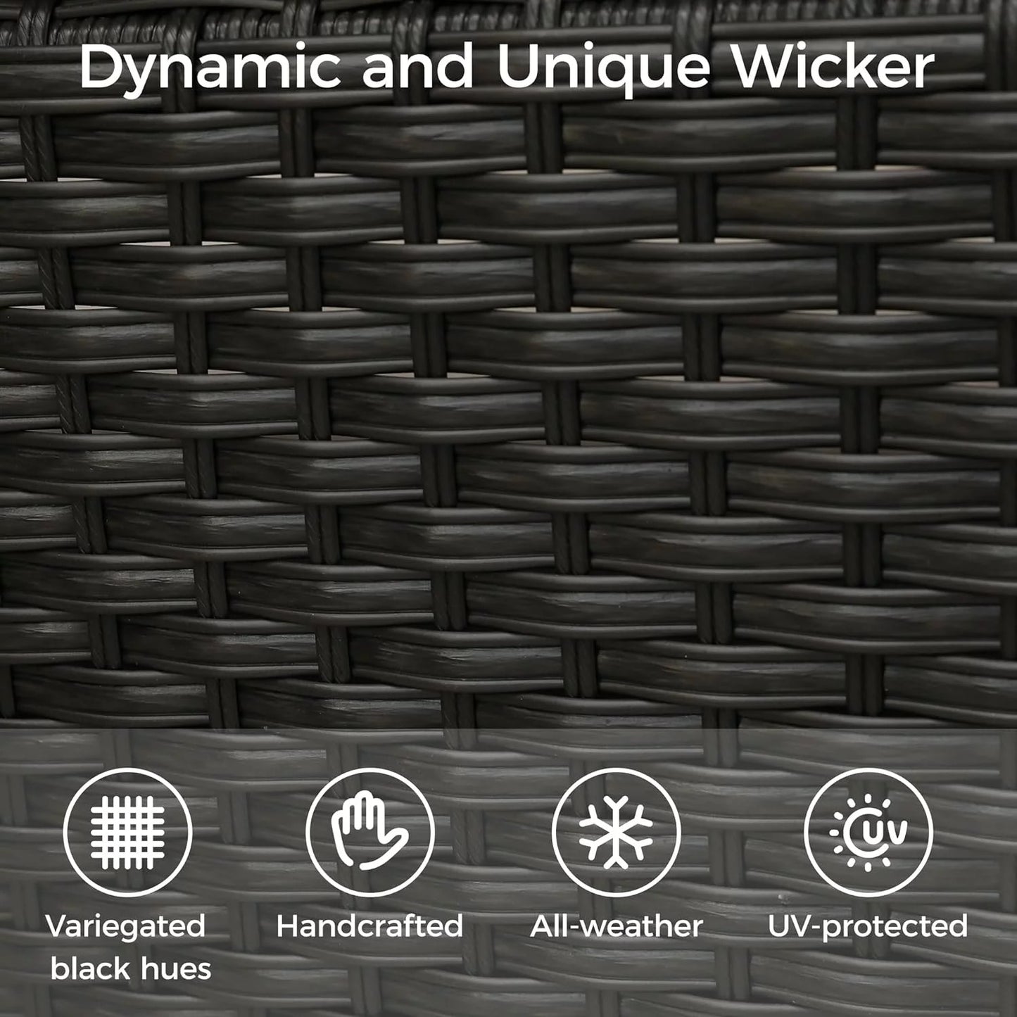 Royalcraft 9 Pieces Patio Furniture Sets, All-Weather Outdoor Sectional Wicker Conversation Set Outside Rattan Couch Sofa with Storage Box, Coffee Table, and Blue Cushion