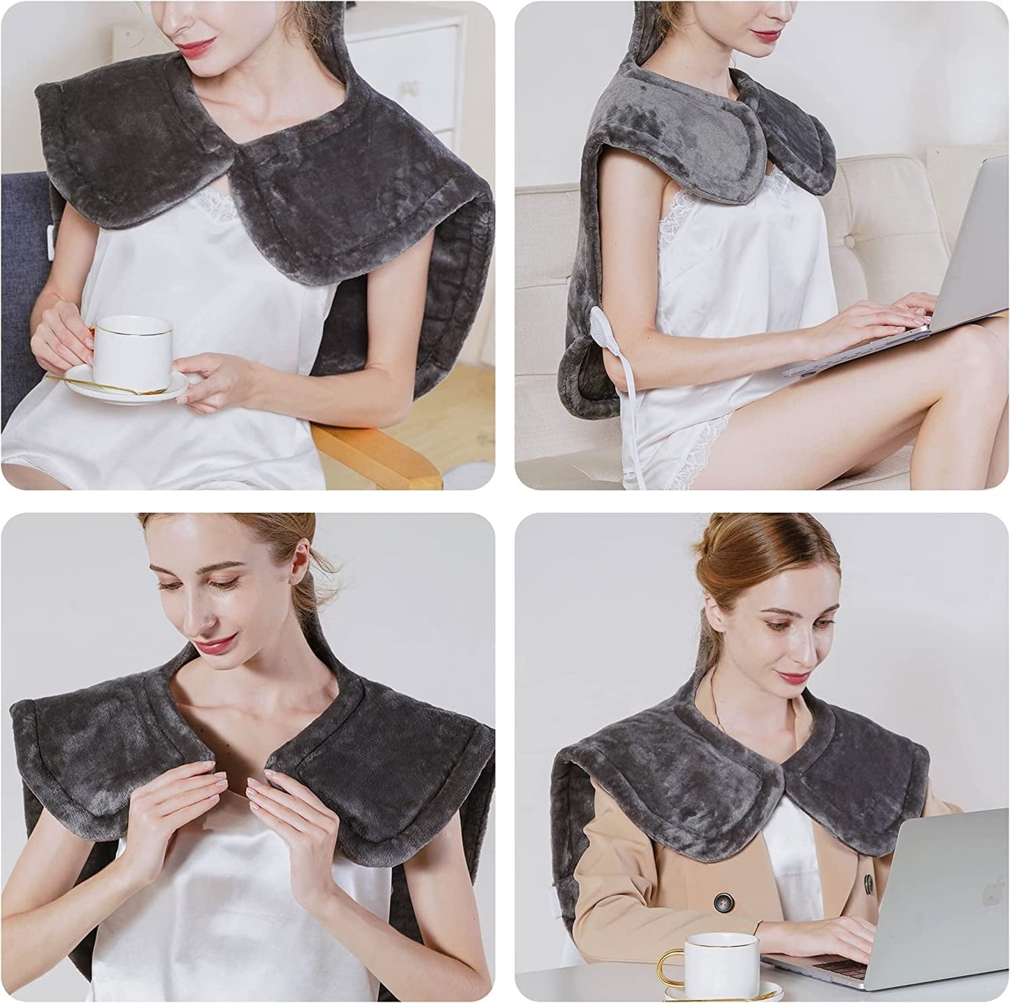 Royalcraft Large Electric Heating Pad for Pain Relief, 25"x25", Grey