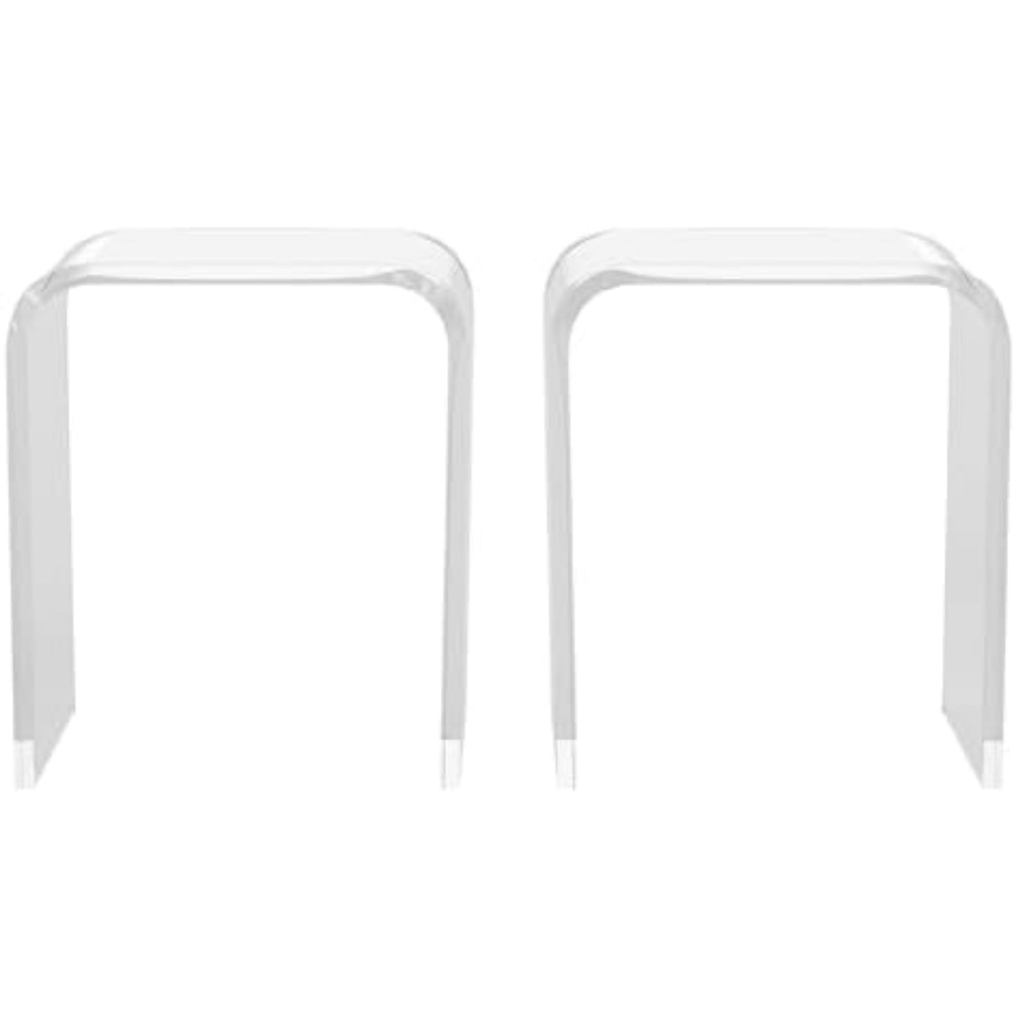 CozyHome Acrylic End Table, Contemporary Square Nightstand and Side Table, Clear Lucite Coffee Table with Waterfall Edges for Small Living Room, Bathroom, Bedroom and Office£¬2 Pcs