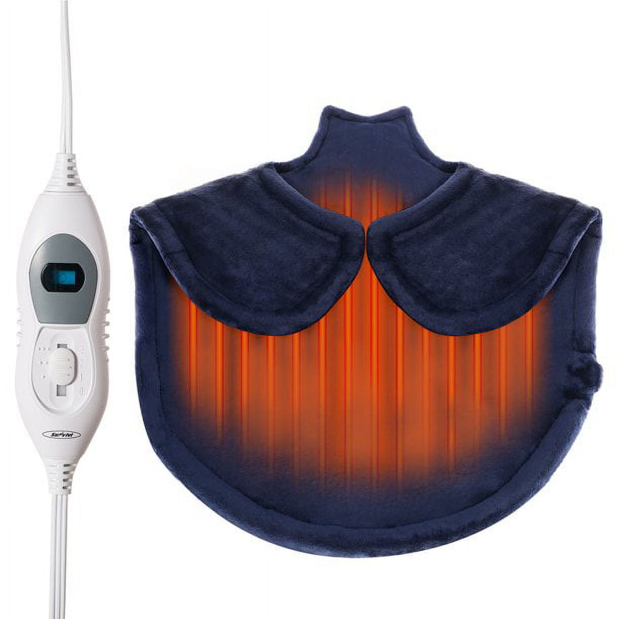 Large Electric Heating Pad for Pain Relief with with 2 Hours Auto Shut Off, 3 Heat Settings, 25"x25", Blue