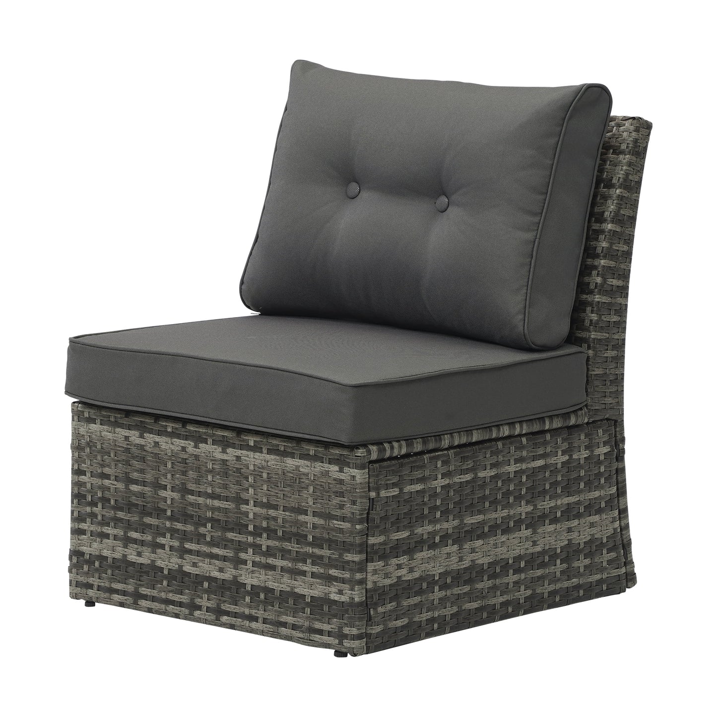 Royalcaft 2 Piece Outdoor Patio Wicker Armchairs, All Weather Outside Rattan Chair Patio Furniture Set with Blue Cushions