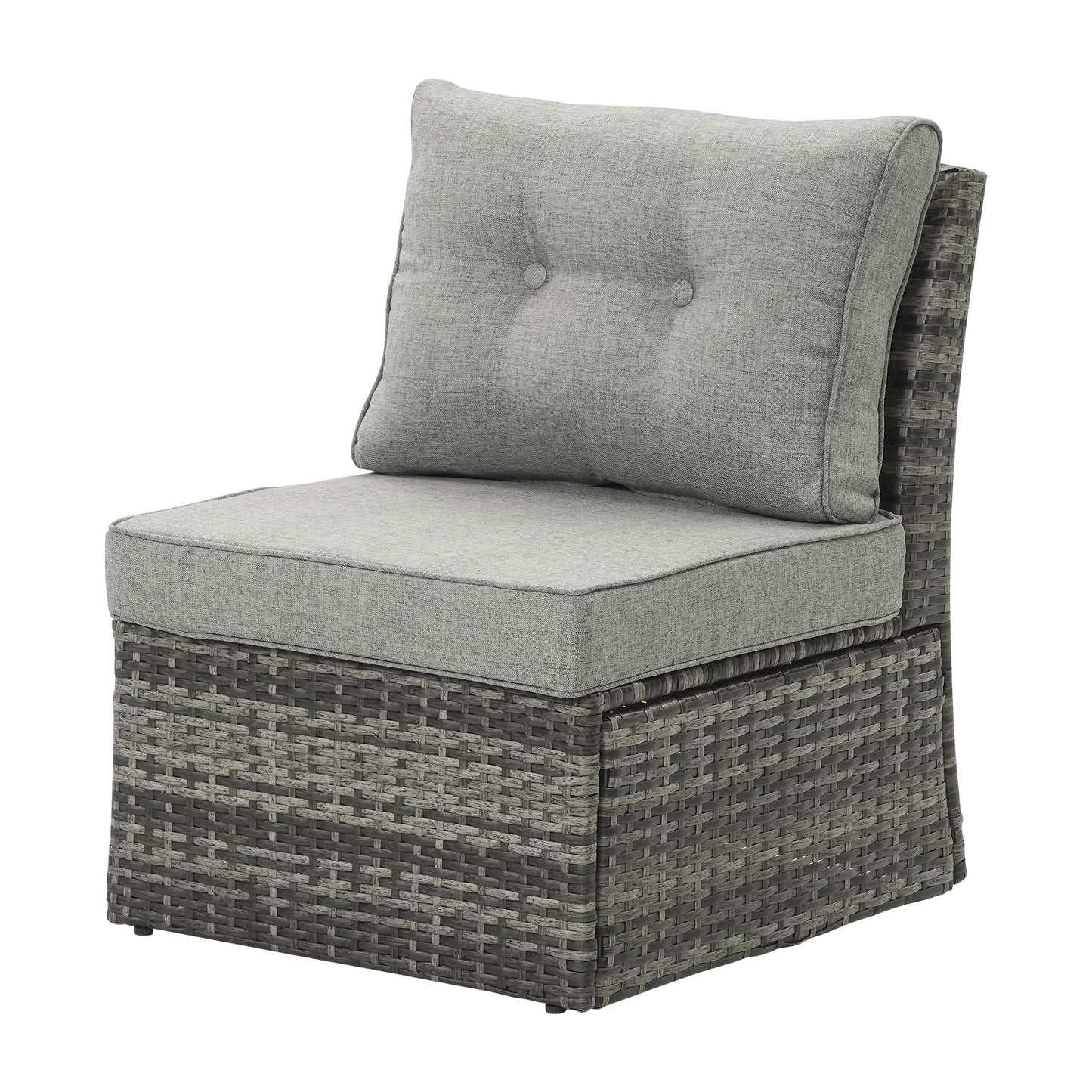 Royalcaft 2 Piece Outdoor Patio Wicker Armchairs, All Weather Outside Rattan Chair Patio Furniture Set with Blue Cushions
