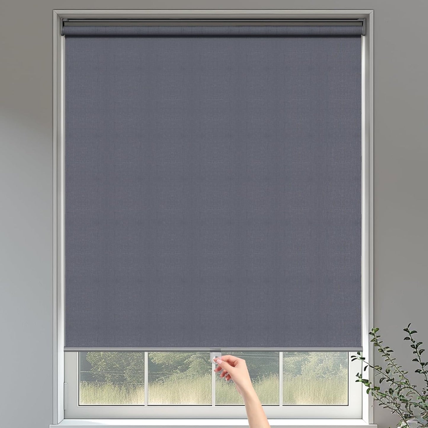 100% Blackout Roller Shades for Windows, Pull Down Shades with Thermal Insulated Waterproof Fabric
