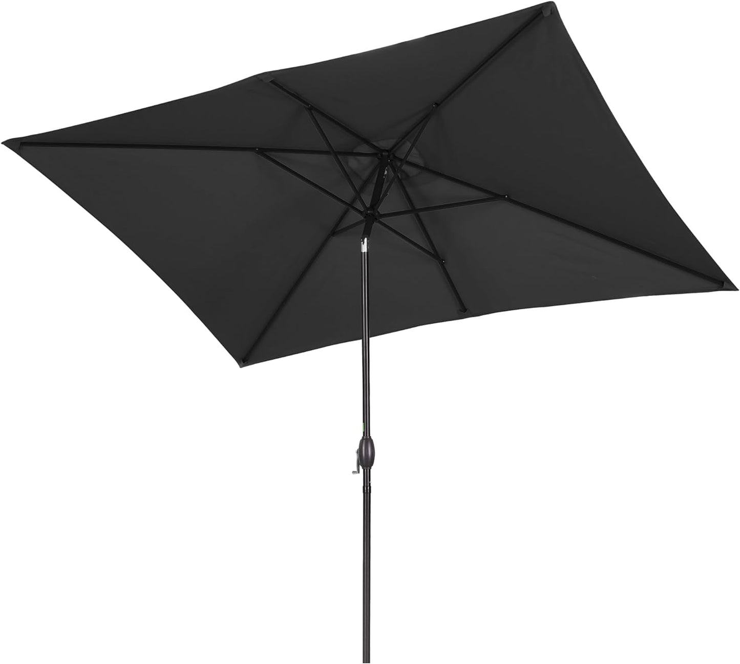 RoyalCraft 6.5 x 10 Ft Rectangular Patio Umbrella Aluminum Pole, Outdoor Table Market Umbrella with Crank, 6 Steel Ribs, Polyester Canopy, Navy Blue