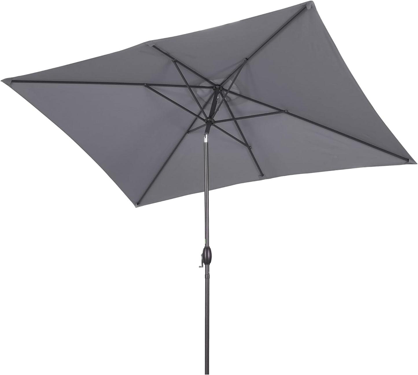 RoyalCraft 6.5 x 10 Ft Rectangular Patio Umbrella Aluminum Pole, Outdoor Table Market Umbrella with Crank, 6 Steel Ribs, Polyester Canopy, Navy Blue