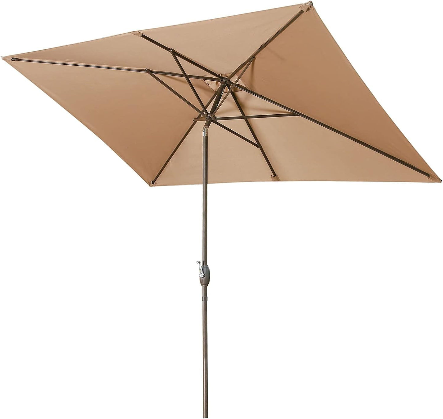 RoyalCraft 6.5 x 10 Ft Rectangular Patio Umbrella Aluminum Pole, Outdoor Table Market Umbrella with Crank, 6 Steel Ribs, Polyester Canopy, Navy Blue