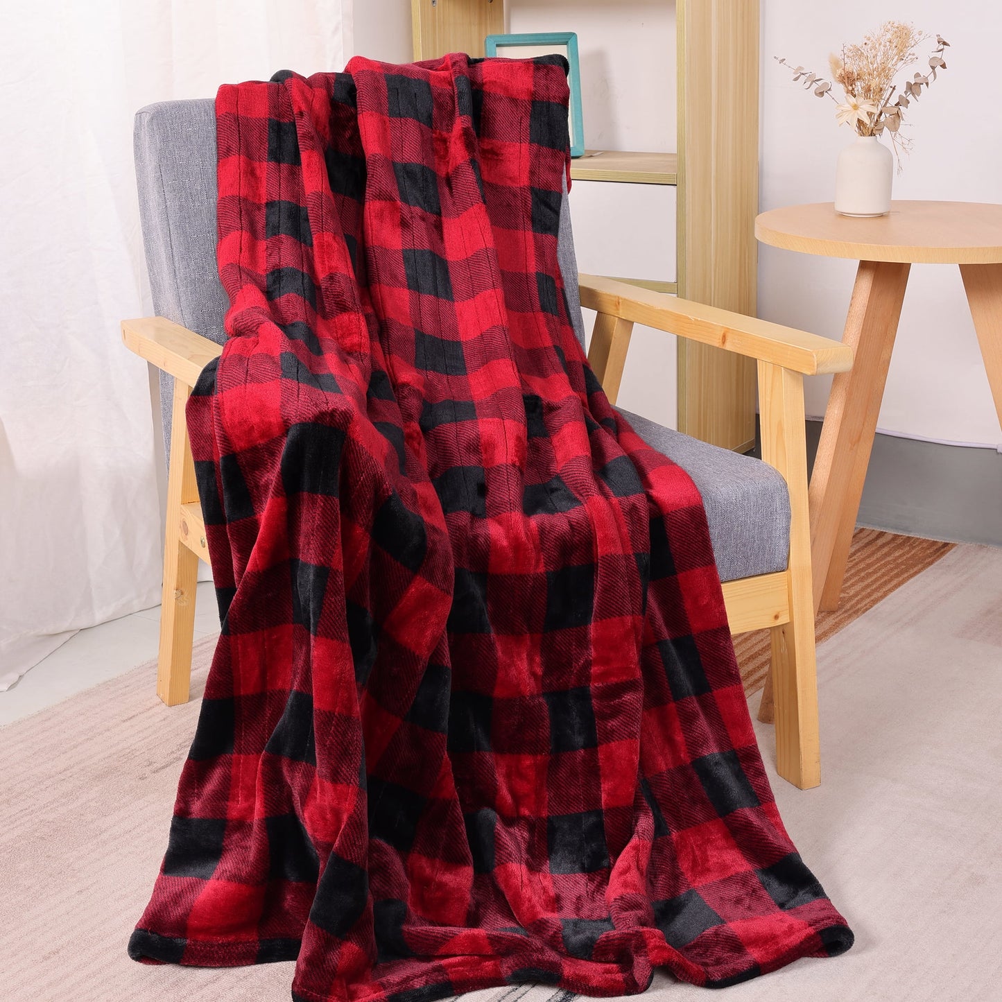 Electric Blanket Queen Size with Dual Controllers,10 Heating Levels& 12 hours Auto-off,Overheat Protection,Red