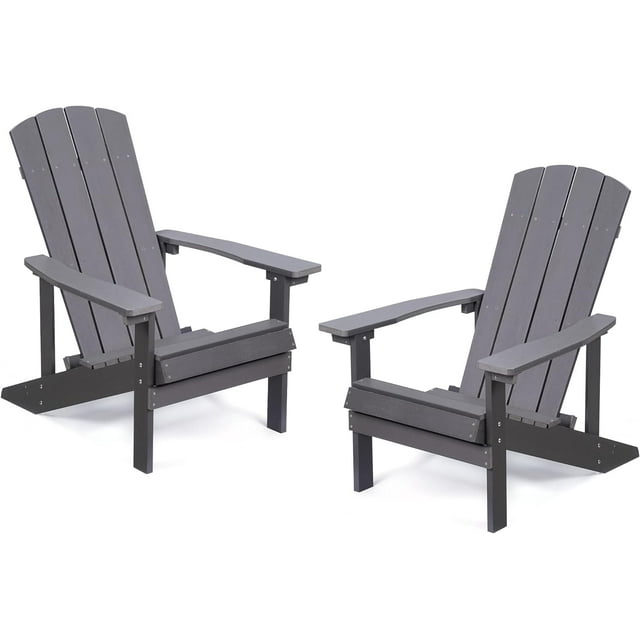 Royalcraft Adirondack Chairs, Weather Resistant Hips Plastic Fire Pit Chairs, Modern Poly Adorondic Outside Chairs, 350 LBS Adirondack Chair for Easy Assembly, White