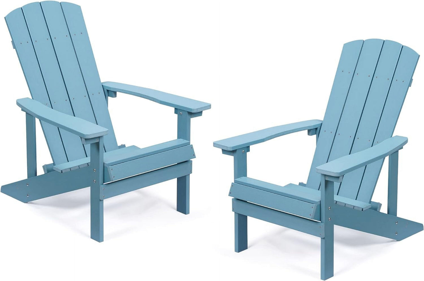 Royalcraft Adirondack Chairs, Weather Resistant Hips Plastic Fire Pit Chairs, Modern Poly Adorondic Outside Chairs, 350 LBS Adirondack Chair for Easy Assembly, White