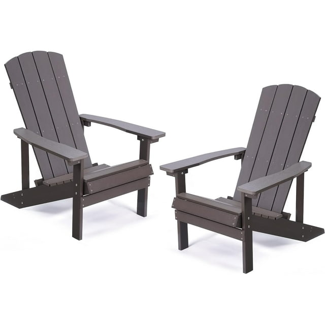 Royalcraft Adirondack Chairs, Weather Resistant Hips Plastic Fire Pit Chairs, Modern Poly Adorondic Outside Chairs, 350 LBS Adirondack Chair for Easy Assembly, White