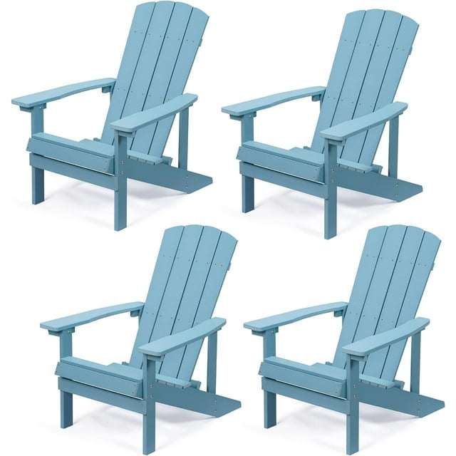 Royalcraft Adirondack Chairs, Weather Resistant Hips Plastic Fire Pit Chairs, Modern Poly Adorondic Outside Chairs, 350 LBS Adirondack Chair for Easy Assembly, White