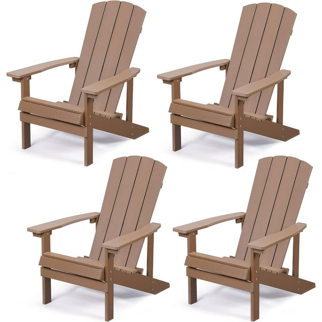 Royalcraft Adirondack Chairs, Weather Resistant Hips Plastic Fire Pit Chairs, Modern Poly Adorondic Outside Chairs, 350 LBS Adirondack Chair for Easy Assembly, White