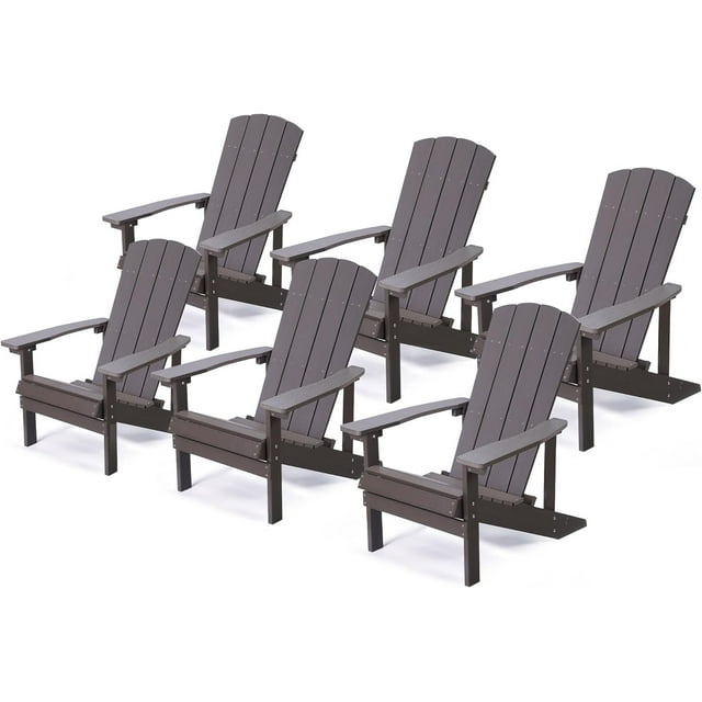 Royalcraft Adirondack Chairs, Weather Resistant Hips Plastic Fire Pit Chairs, Modern Poly Adorondic Outside Chairs, 350 LBS Adirondack Chair for Easy Assembly, White