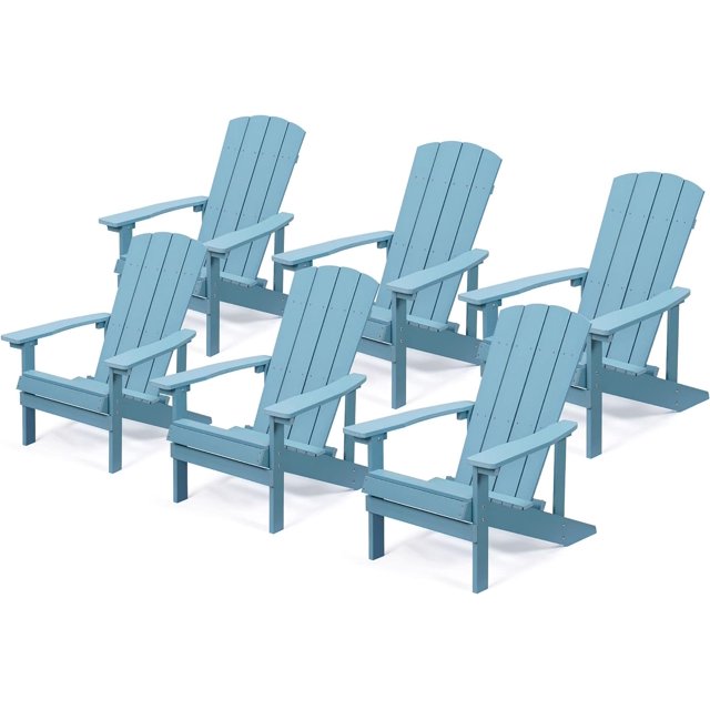 Royalcraft Adirondack Chairs, Weather Resistant Hips Plastic Fire Pit Chairs, Modern Poly Adorondic Outside Chairs, 350 LBS Adirondack Chair for Easy Assembly, White
