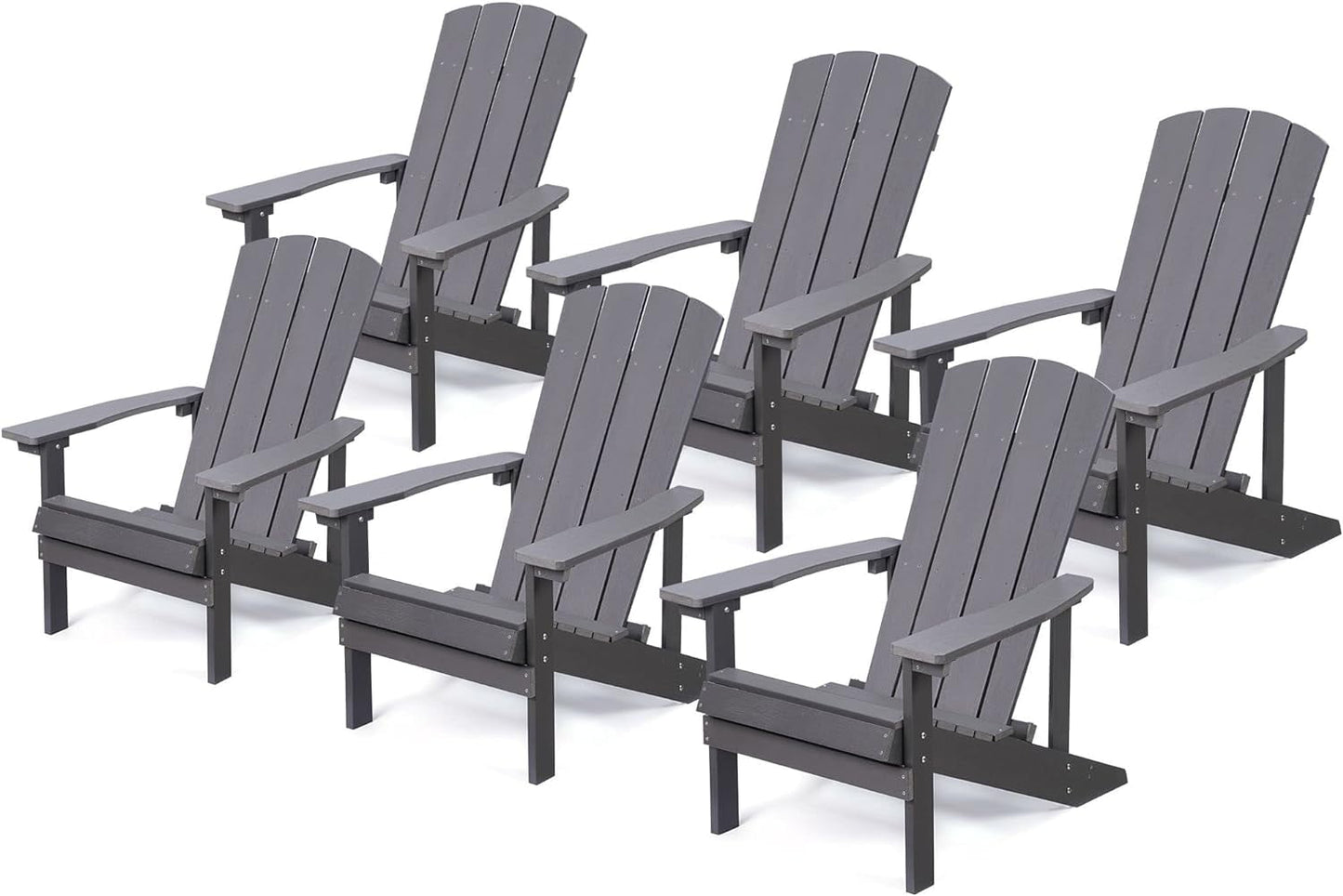 Royalcraft Adirondack Chairs, Weather Resistant Hips Plastic Fire Pit Chairs, Modern Poly Adorondic Outside Chairs, 350 LBS Adirondack Chair for Easy Assembly, White