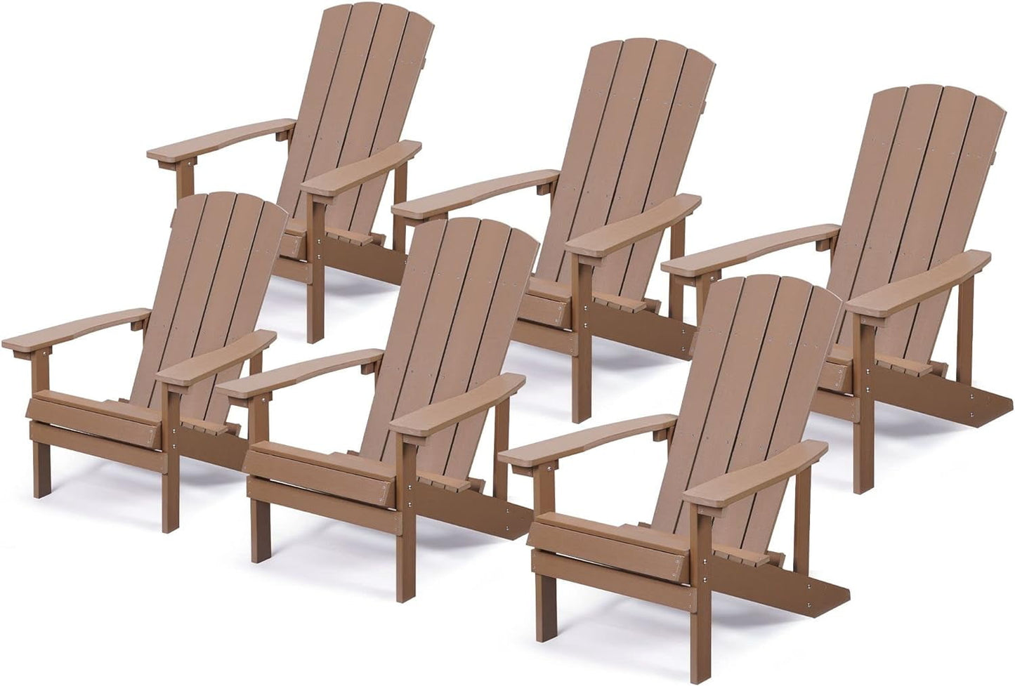 Royalcraft Adirondack Chairs, Weather Resistant Hips Plastic Fire Pit Chairs, Modern Poly Adorondic Outside Chairs, 350 LBS Adirondack Chair for Easy Assembly, White