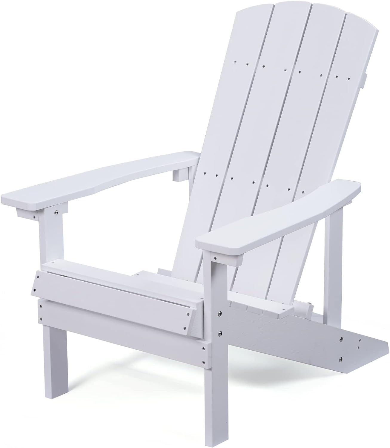 Royalcraft Adirondack Chairs, Weather Resistant Hips Plastic Fire Pit Chairs, Modern Poly Adorondic Outside Chairs, 350 LBS Adirondack Chair for Easy Assembly, White