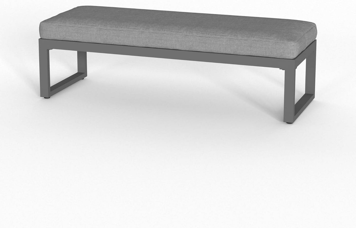 Royalcraft Aluminum Outdoor Coffee Table, All-Weather Metal Rectangular Patio Side Table with Tempered Glass Top, Patio Tables for Porch Backyard Garden, Grey