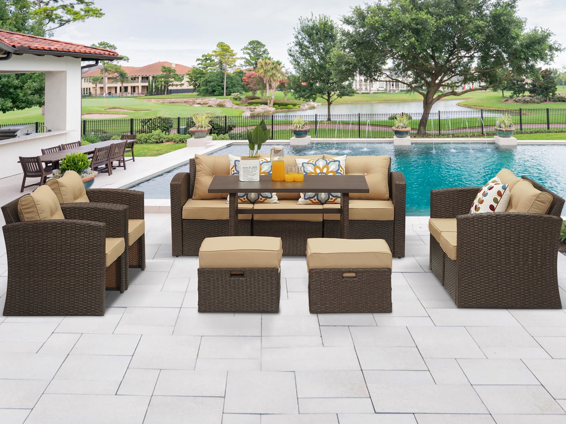 Royalcraft Outdoor Patio Furniture Set,10 Pieces Outdoor Sectional