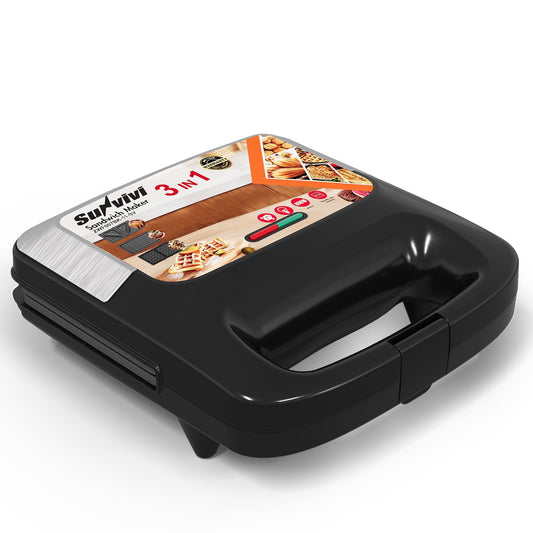 Royalcraft 3 in 1 Electric Waffle, Grill & Sandwich Maker