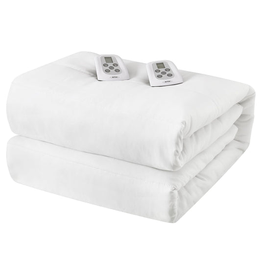 Royalcraft King Size Heated Mattress, Electric Bed Mattress Pad with 12-Hour Timer & 10 Heat Settings, Full Bed Warmer with Dual Controller, Machine Washable, 78in  x 80in