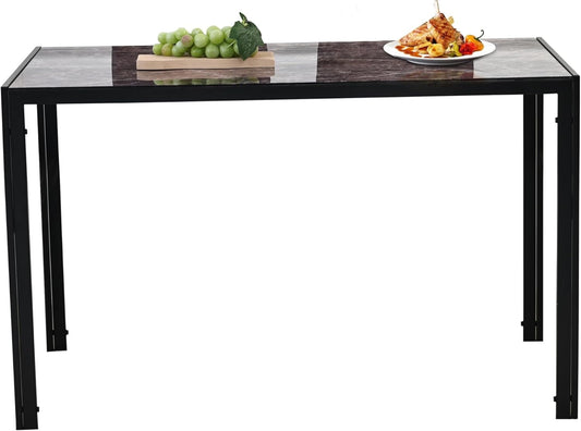 Superjoe 47" Dining Table for 2-4People,  Industrial Glass Style Apartment Dinning Room Dinette Tables for Eating Dinner，Brown