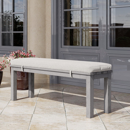 Heynemo Aluminium Bench with Waterproof Cushions, Grey
