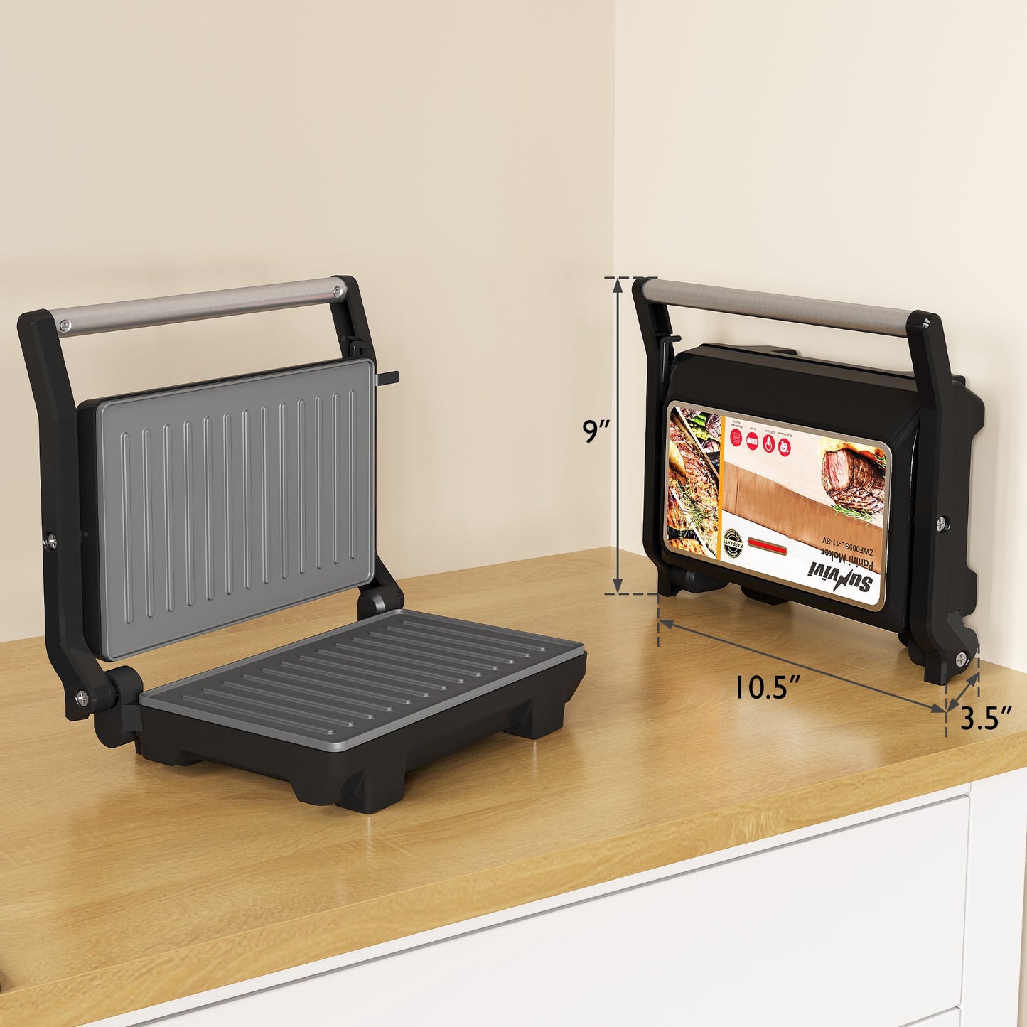 Royalcraft 1000W Portable Panini Press Sandwich Maker