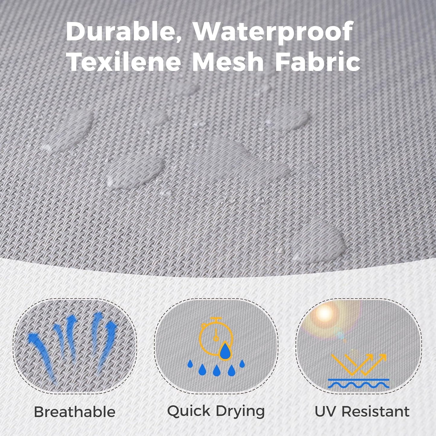 Superjoe Outdoor Patio Aluminum Dining Chairs Furniture Set of 6, Outside Stackable Furniture for Lawn, Balcony, Quick-Drying Textilene Fabric, White