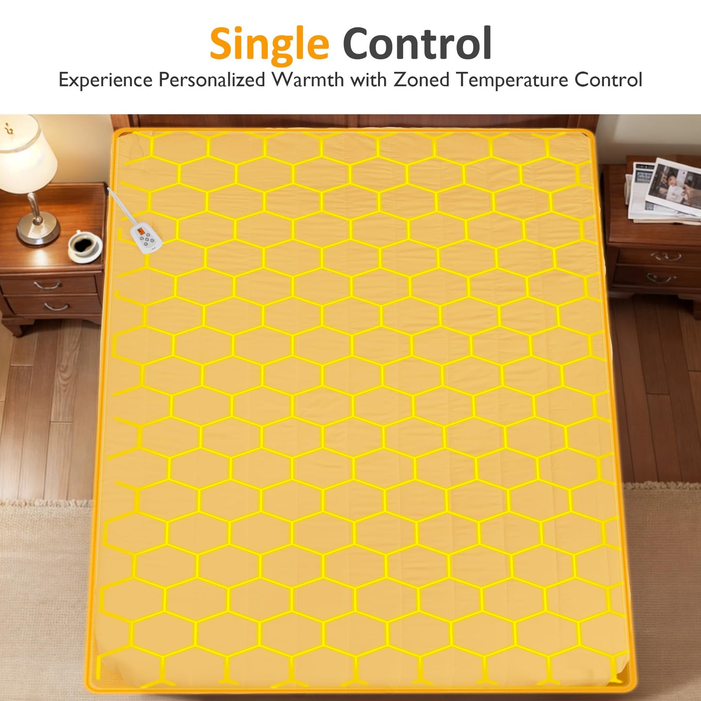 RoyalCraft Twin Size Heated Mattress, Electric Bed Mattress Pad with 12-Hour Timer & 10 Heat Settings, Full Bed Warmer, Machine Washable, 39" x 75"