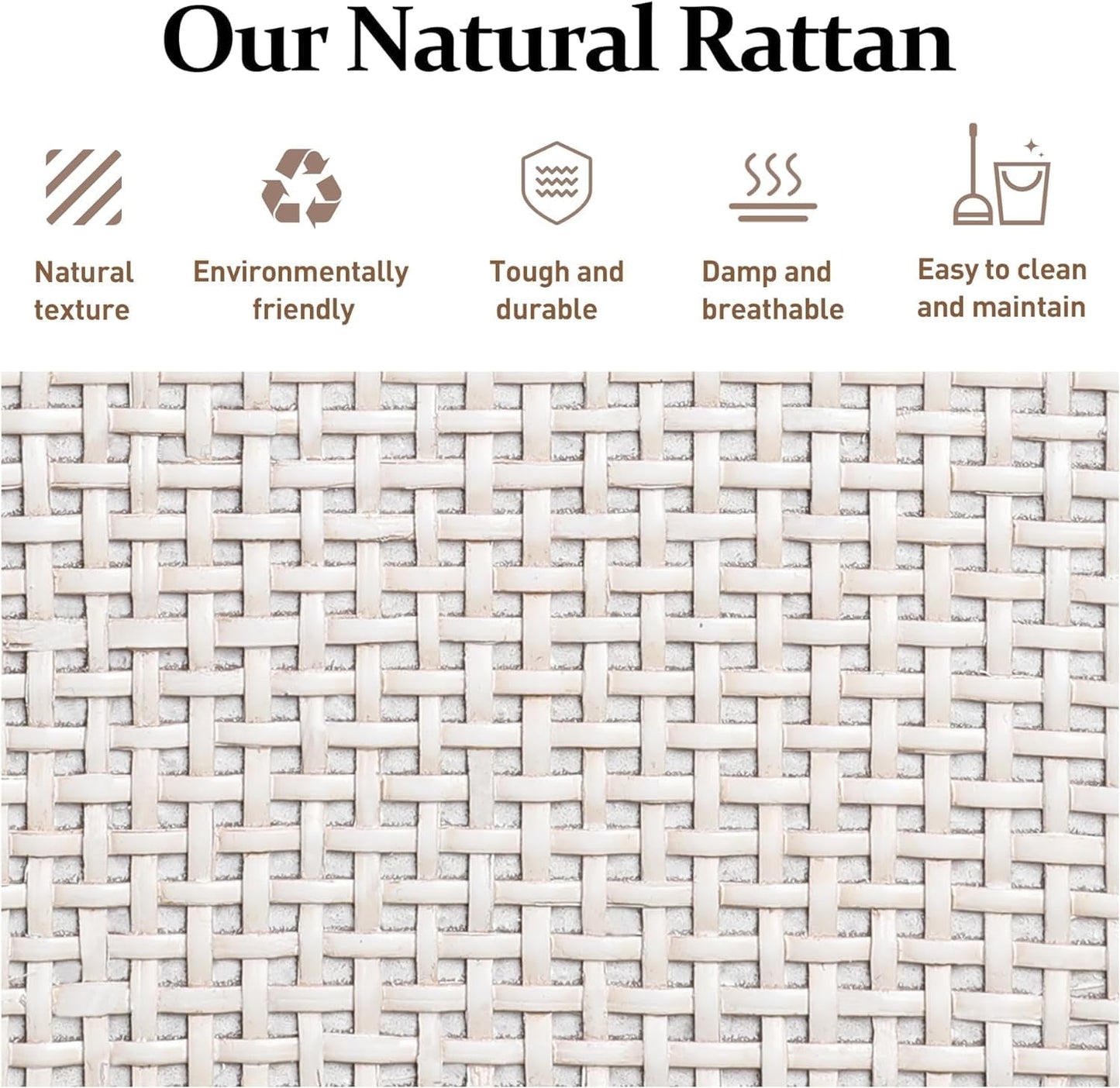 Superjoe 44" Rattan Farmhouse Grey Table with 2 Drawers, Boho 2 Tier Tea Table, Accent Center Sofa Table with Storage Shelf, Grayish White