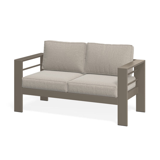 ROYALCRAFT Patio Furniture Metal Loveseat, Metal Outdoor Chairs with Upgraded Cushions, All-weather Outdoor 2 Seats Sofa Couch for Balcony, Garden, Deck, Backyard, Beige