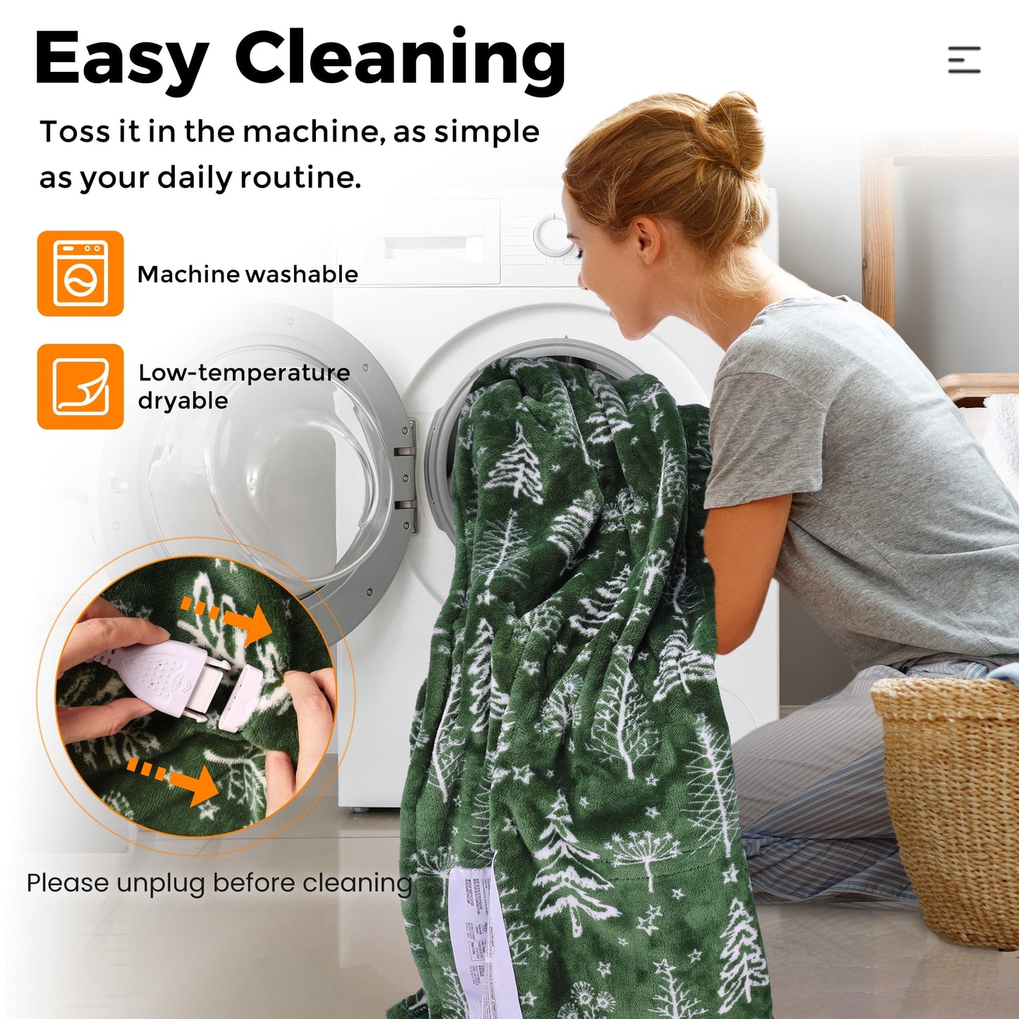 SUNVIVI Electric Blanket King Size with Dual Controllers,10 Heating Levels& 12 hours Auto-off,Overheat Protection,Blue