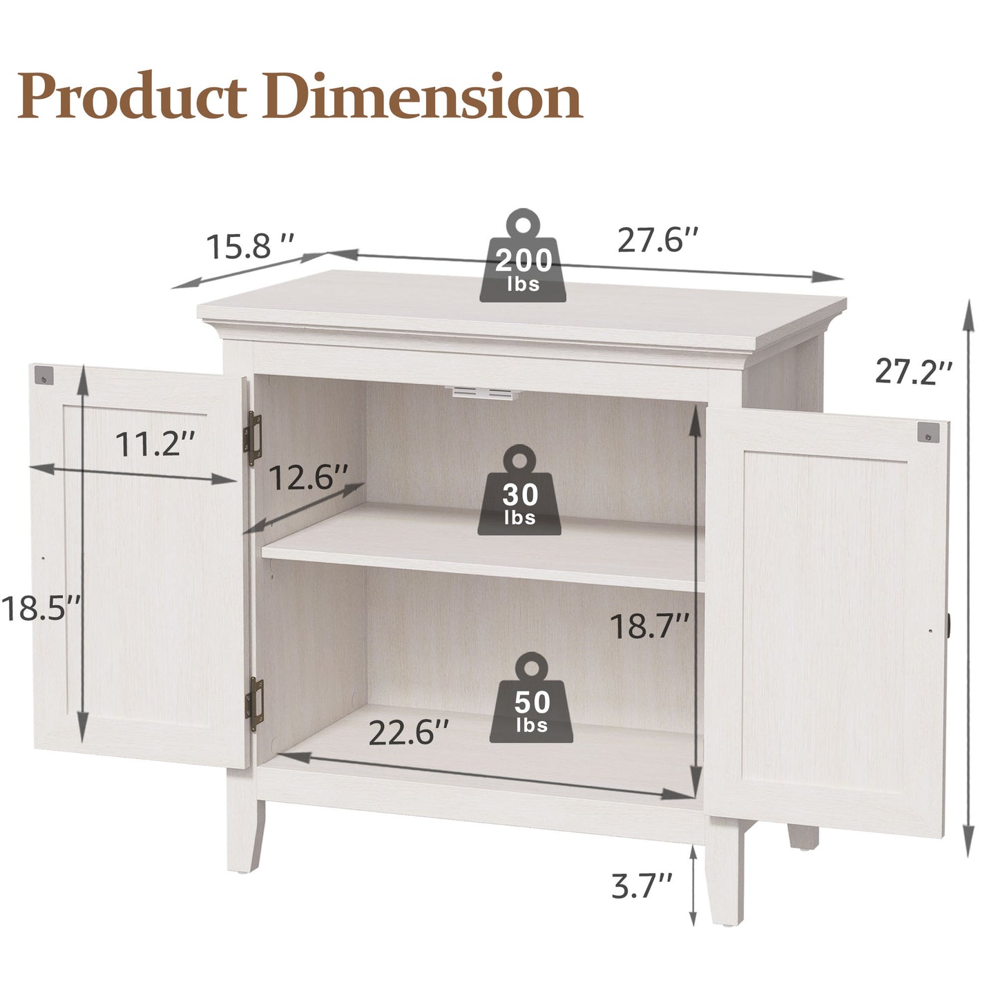 Storage Cabinet, Kitchen Sideboard Cabinet with Rattan Decor Doors, Accent Buffet Cabinet with Adjustable Storage Shelf, Wood Cabinet Organizer for Hallway, Dining Room, Living Room