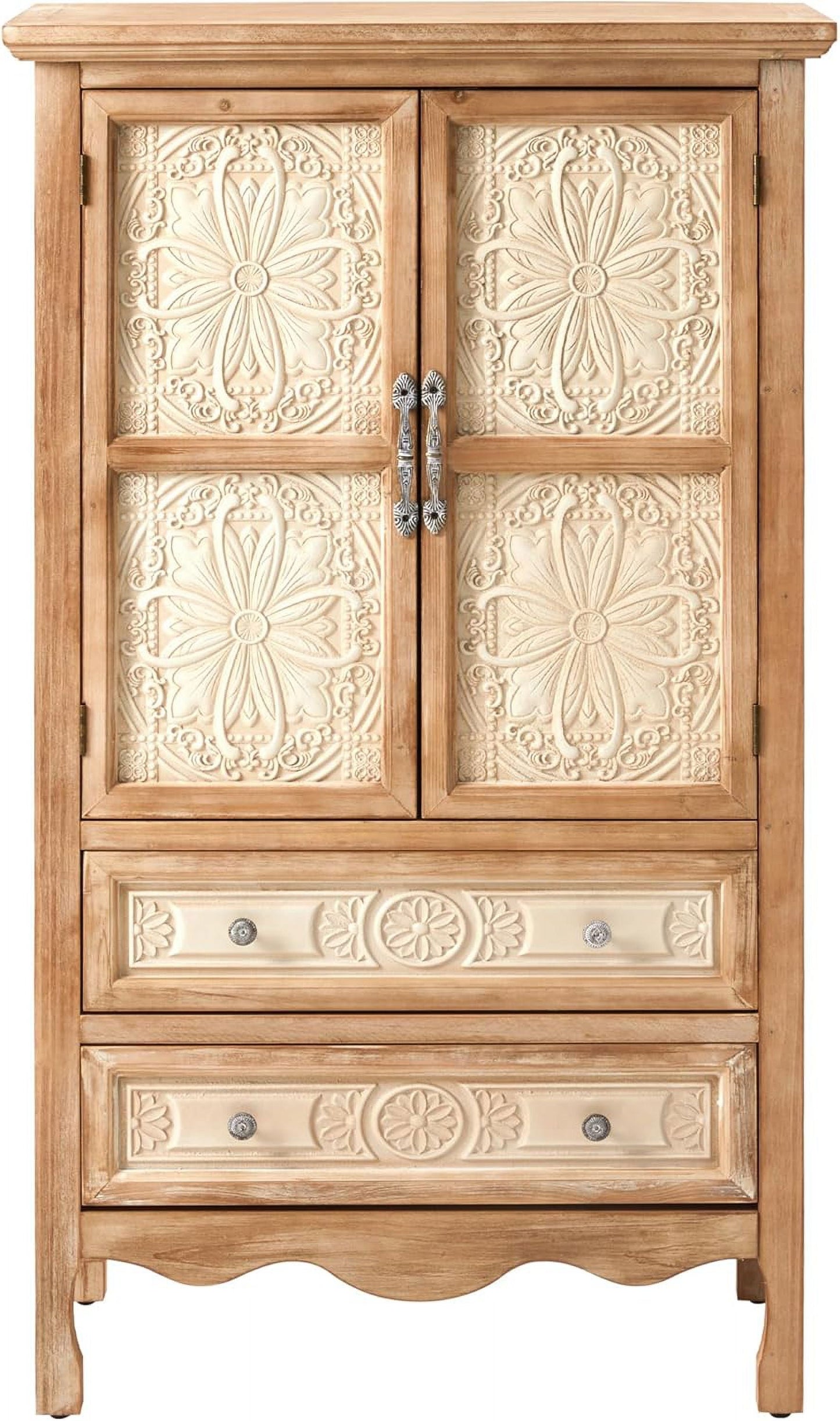 RoyalCraft Kitchen Pantry Storage Cabinet with 2 Doors and 2 Drawers, 48'' Tall Pantry Cabinet, Wood Storage Cabinet for Kitchen, Dining Room, Living Room