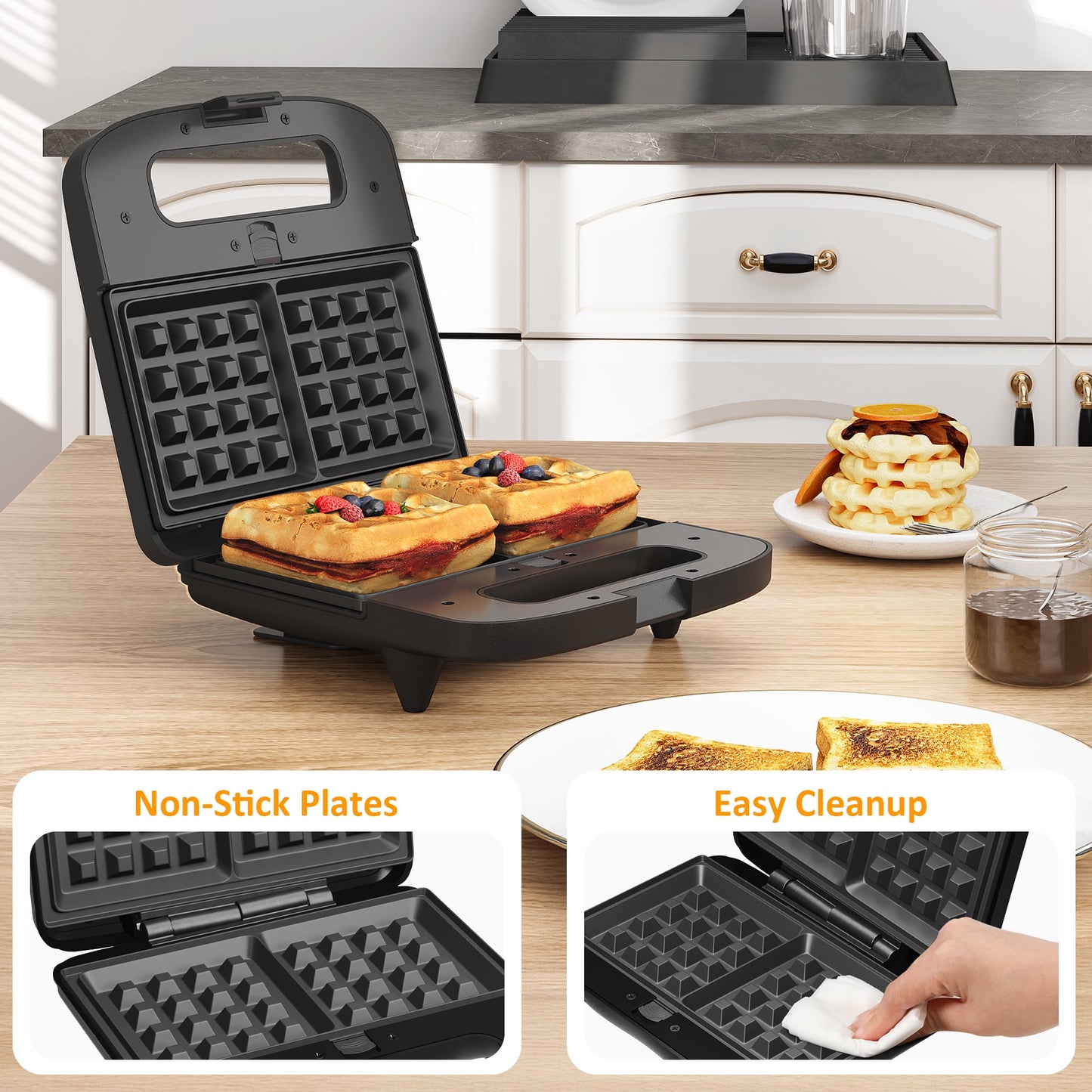 Royalcraft 3 in 1 Electric Waffle, Grill & Sandwich Maker