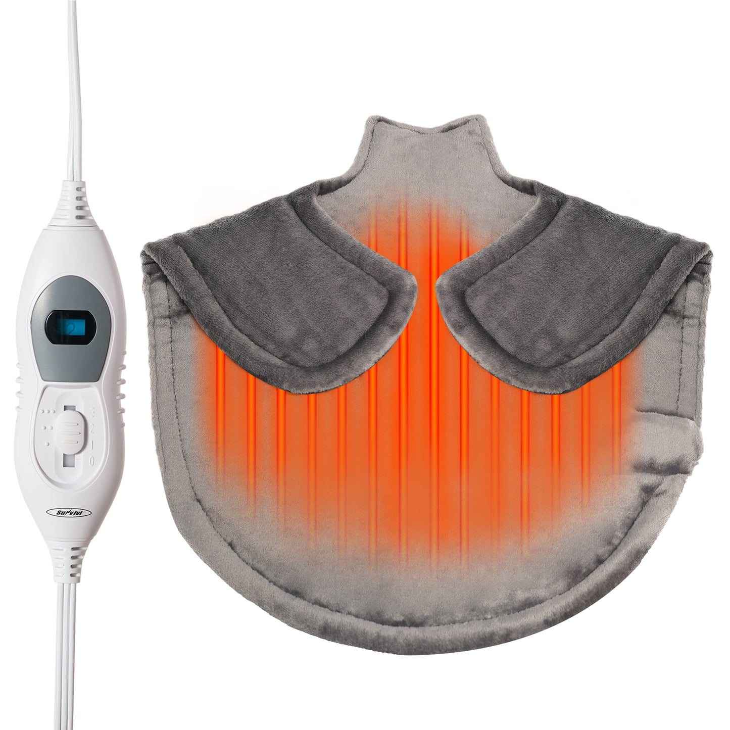 Royalcraft Large Electric Heating Pad for Pain Relief, 25"x25", Grey