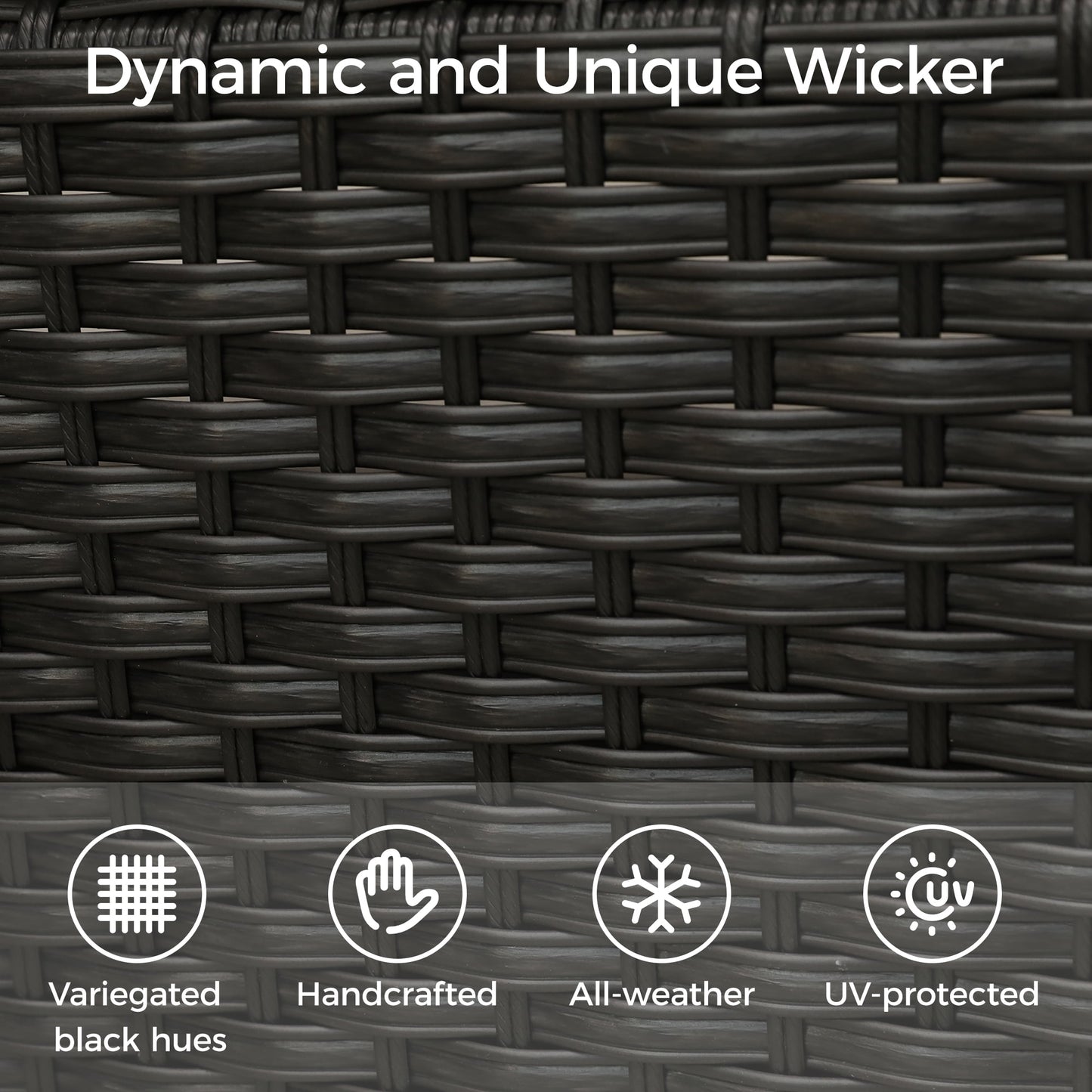 Royalcraft 4 Pieces Patio Furniture Set, All Weather PE Wicker Rattan Outdoor Sectional Sofa with Storage Box and Cushion, Outdoor Furniture for Lawn Backyard Poolside Porch