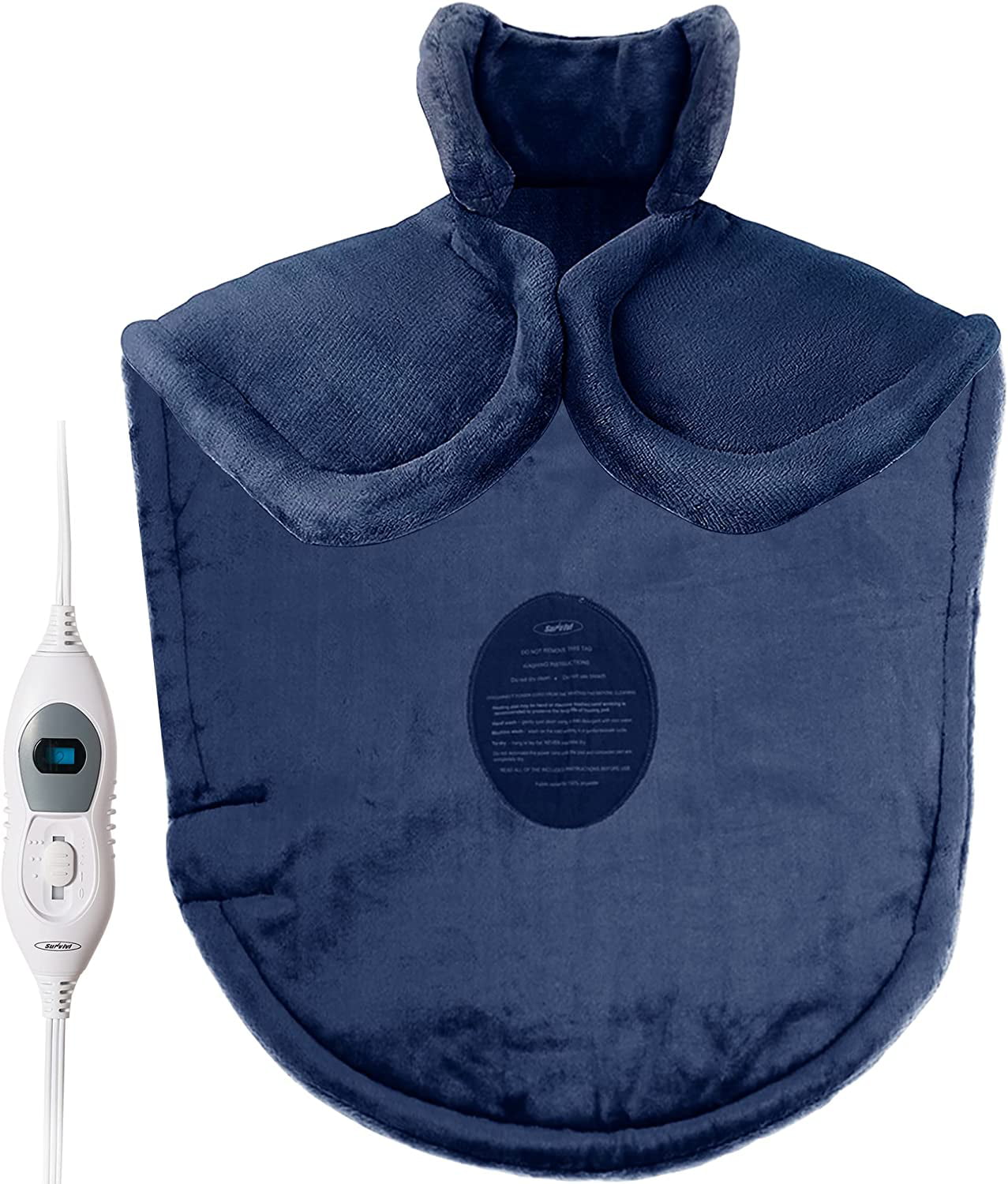 Large Electric Heating Pad for Pain Relief with with 2 Hours Auto Shut Off, 3 Heat Settings, 25"x25", Blue